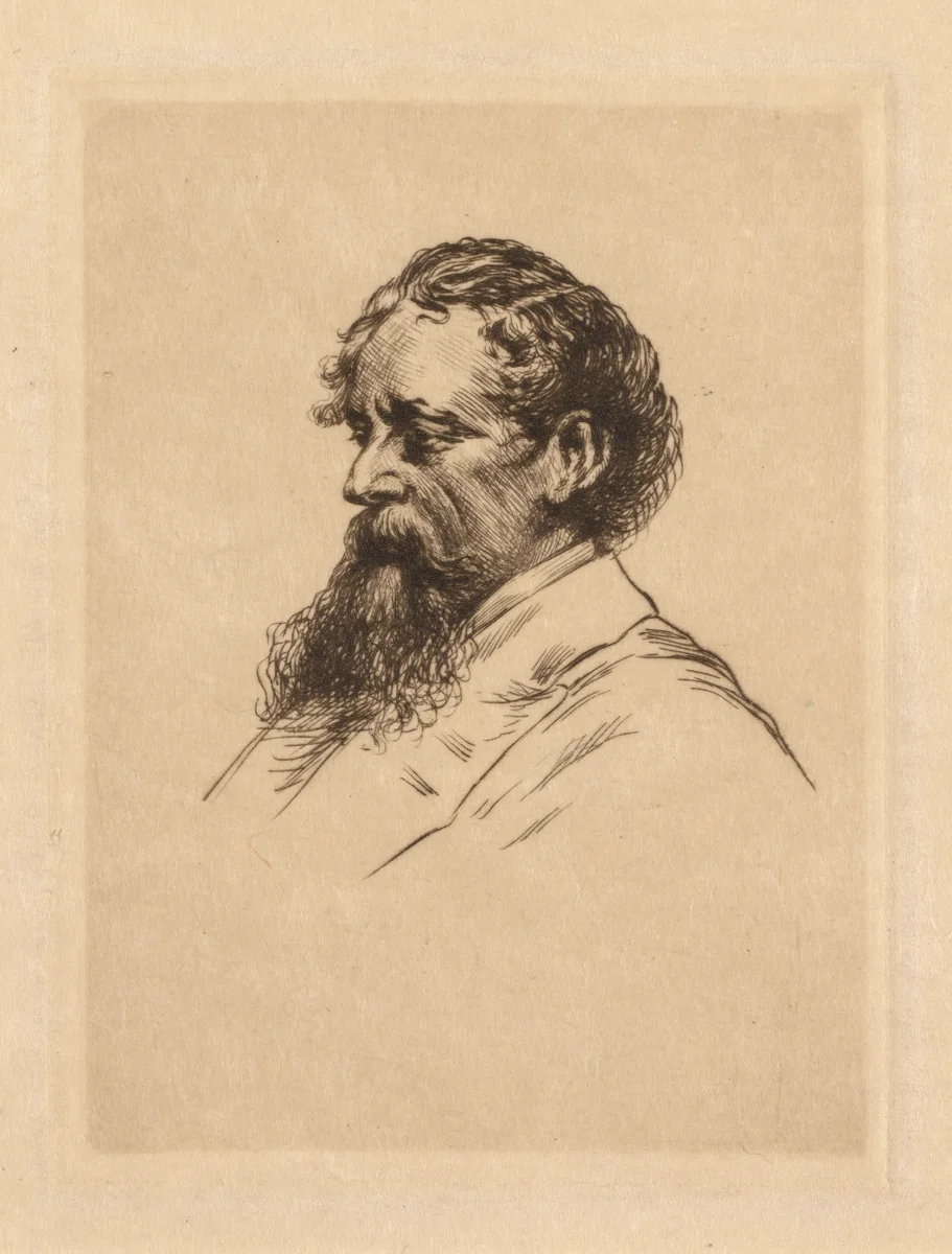 Portrait of Charles Dickens by Georges Gorvel, print, 1920-1938