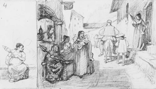 The Fable of the Miller, His Son and the Donkey No. 4 by Elihu Vedder, artwork, 1860