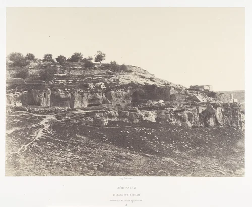 Jérusalem, Village de Siloam, Monolithe de forme égyptienne, 3 by Auguste Salzmann, photograph, 1854-1859