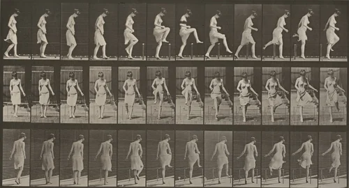 Plate Number 181. Stepping over a fence by Eadweard Muybridge, photograph, 1887