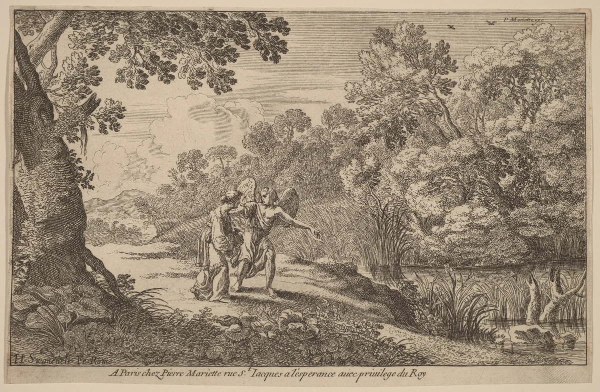 Hagar and the Angel by Herman van Swanevelt
Pierre Mariette I, print, 1600-1655