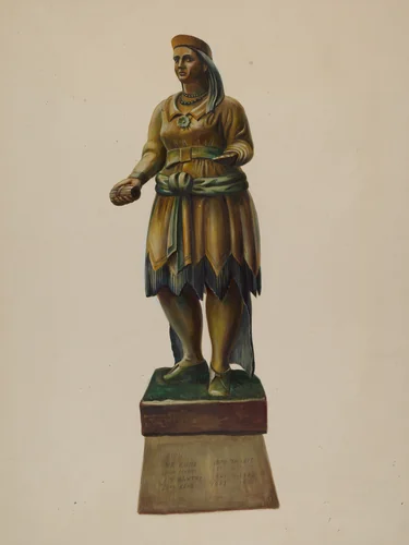 Cigar Store Indian by Walter Hochstrasser, index of american design, 1937
