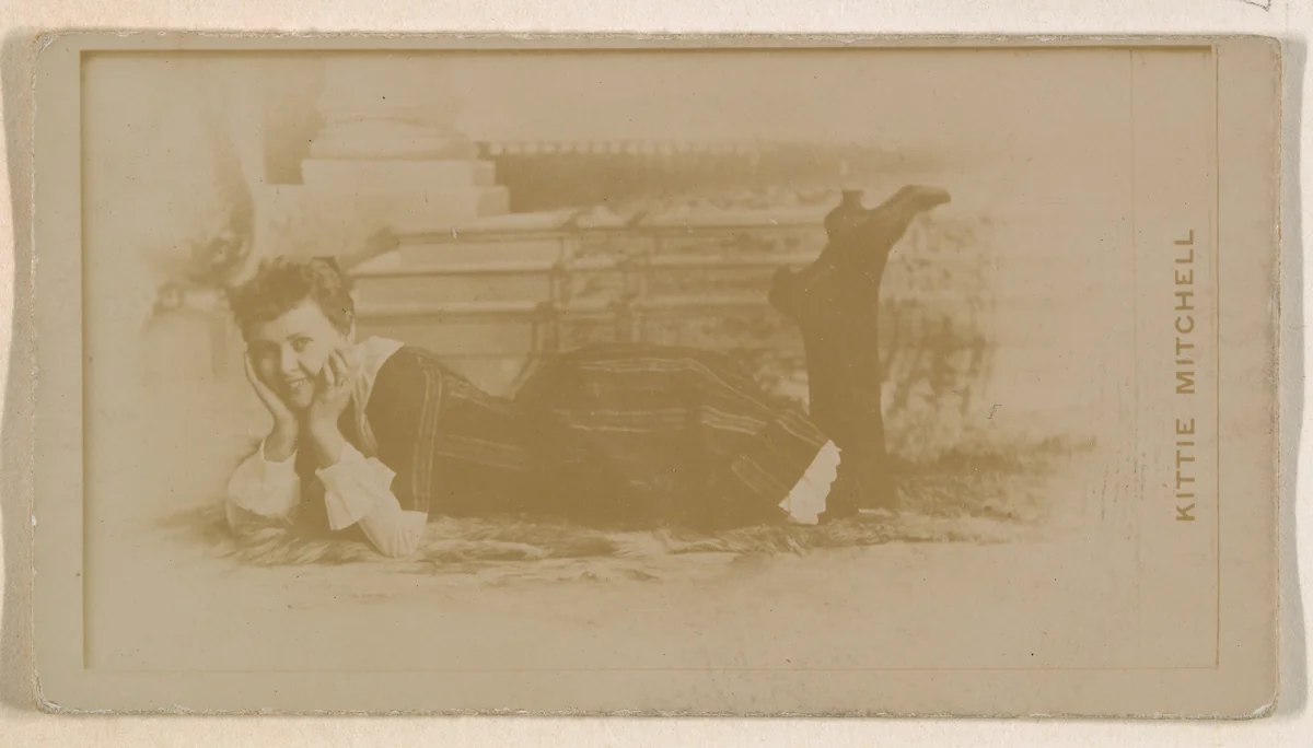 Kittie Mitchell, from the Actresses series (N245) issued by Kinney Brothers to promote Sweet Caporal Cigarettes by Kinney Brothers Tobacco Company, photograph, 1890