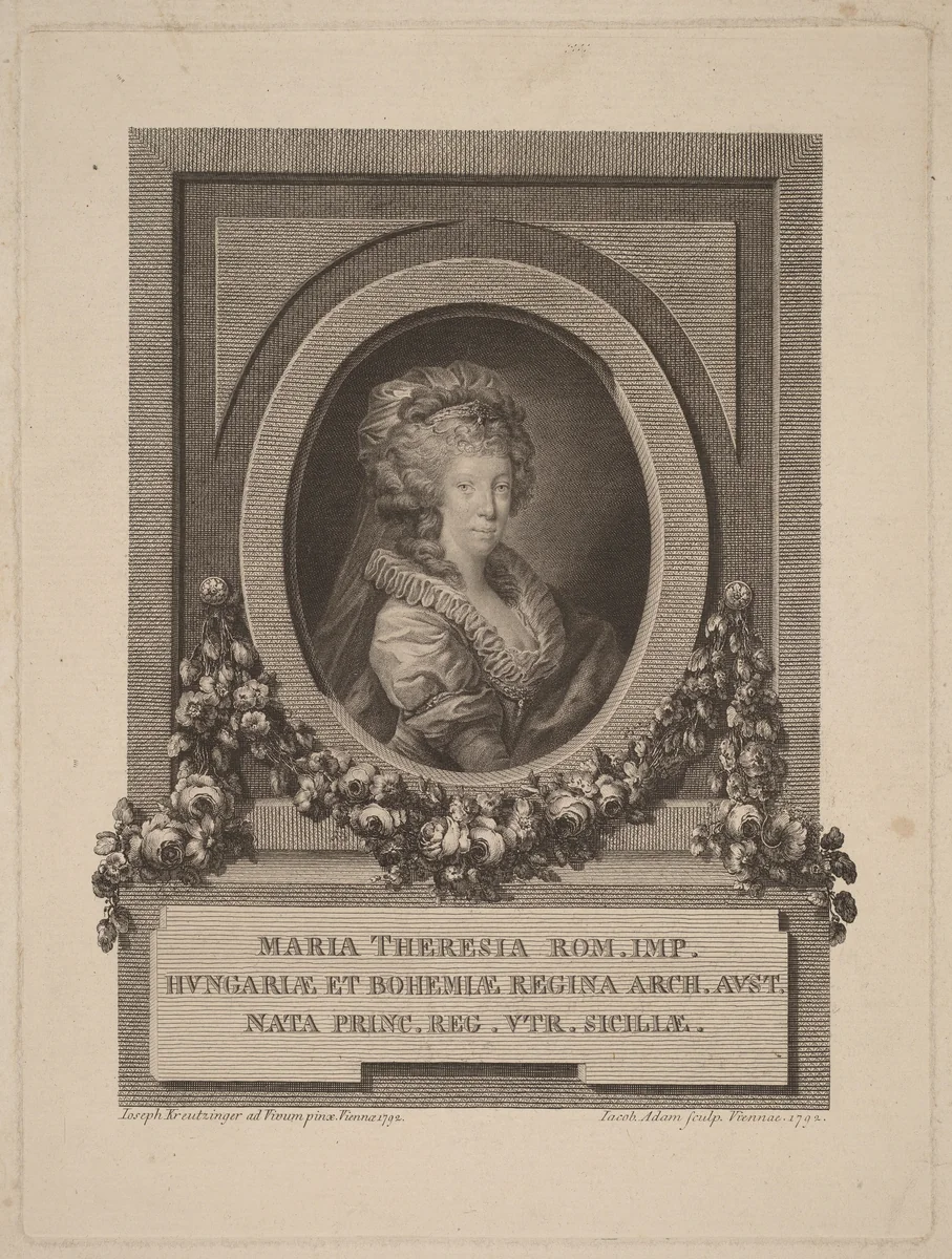 Marie-Thérèse, Holy Roman Empress by Jacob Adam; Josef Kreutzinger, print, 1792