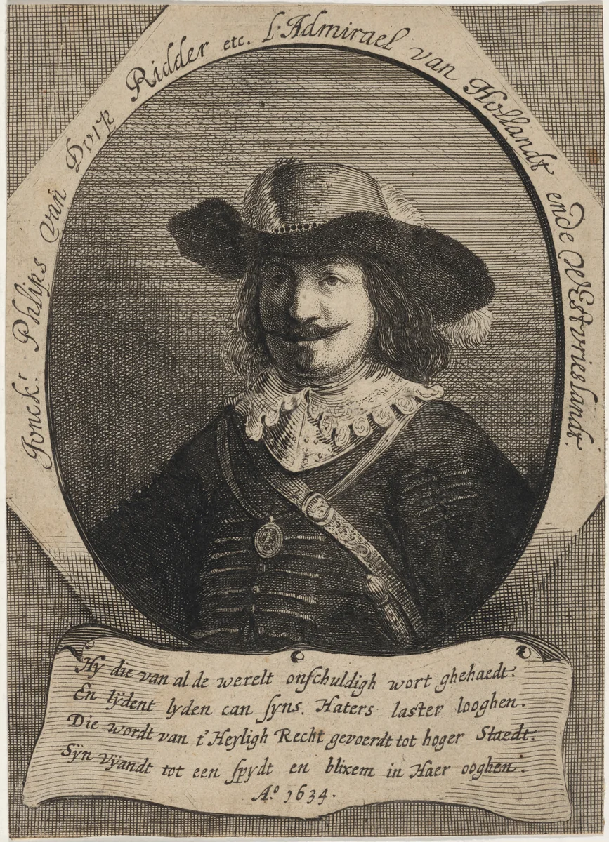 Philps van dorp Ridder, Dutch Admiral by Unknown 19th Century, print, 1634