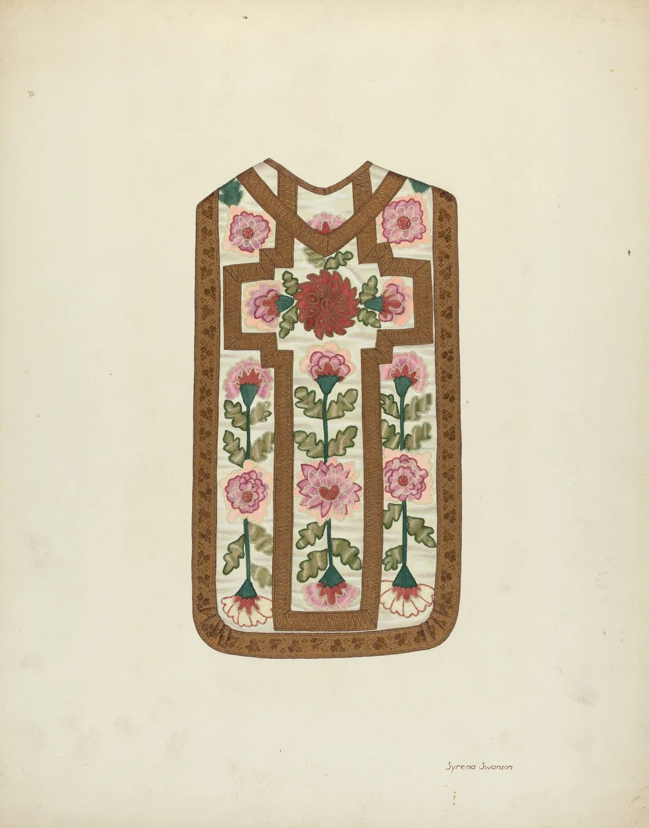 Ecclesiastical Vestment by Syrena Swanson, index of american design, 1939