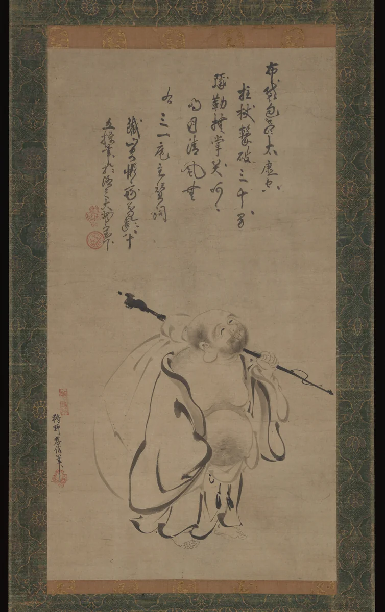 Hotei by Kano Takanobu, painting, 1616