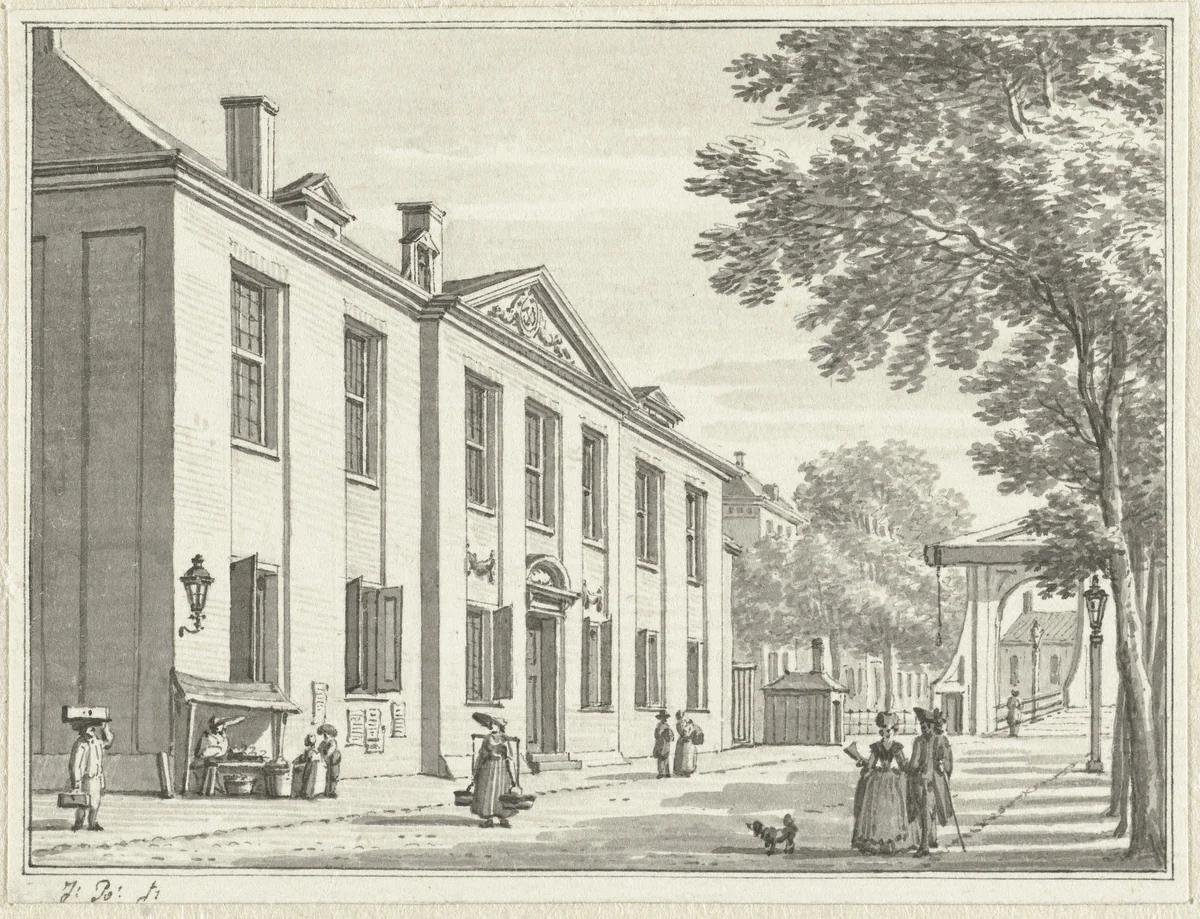 Het Prinsenhof te Rotterdam by Jan Bulthuis, drawing, 1760-1801