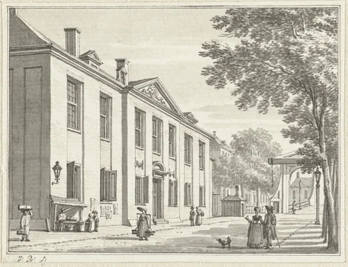 Het Prinsenhof te Rotterdam by Jan Bulthuis, drawing, 1760-1801