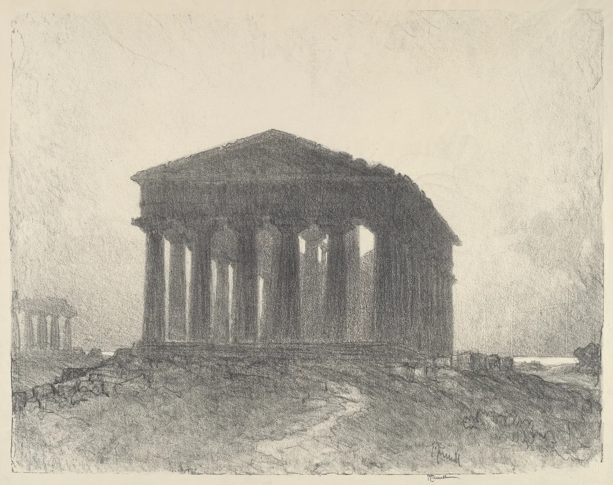 Paestum, Evening by Joseph Pennell, print, 1913