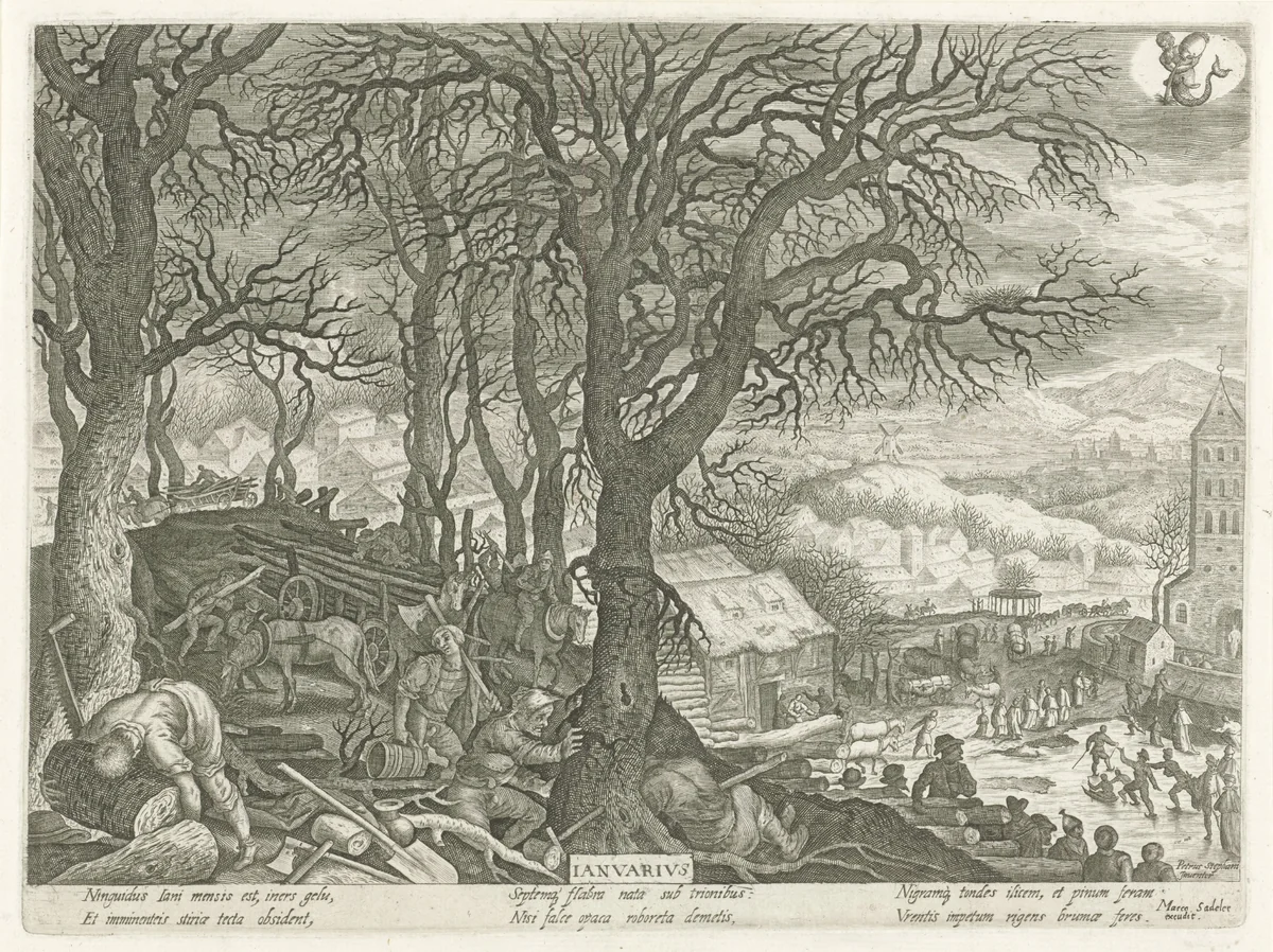 Januari by Aegidius Sadeler, print, 1607
