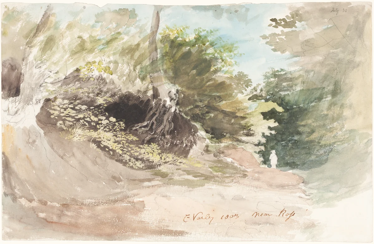 A Wooded Lane near Ross by Cornelius Varley, drawing, 1803