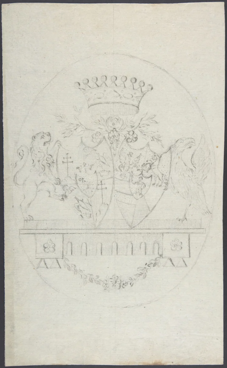 Design for coat of arms by anonymous, drawing, 1700-1800