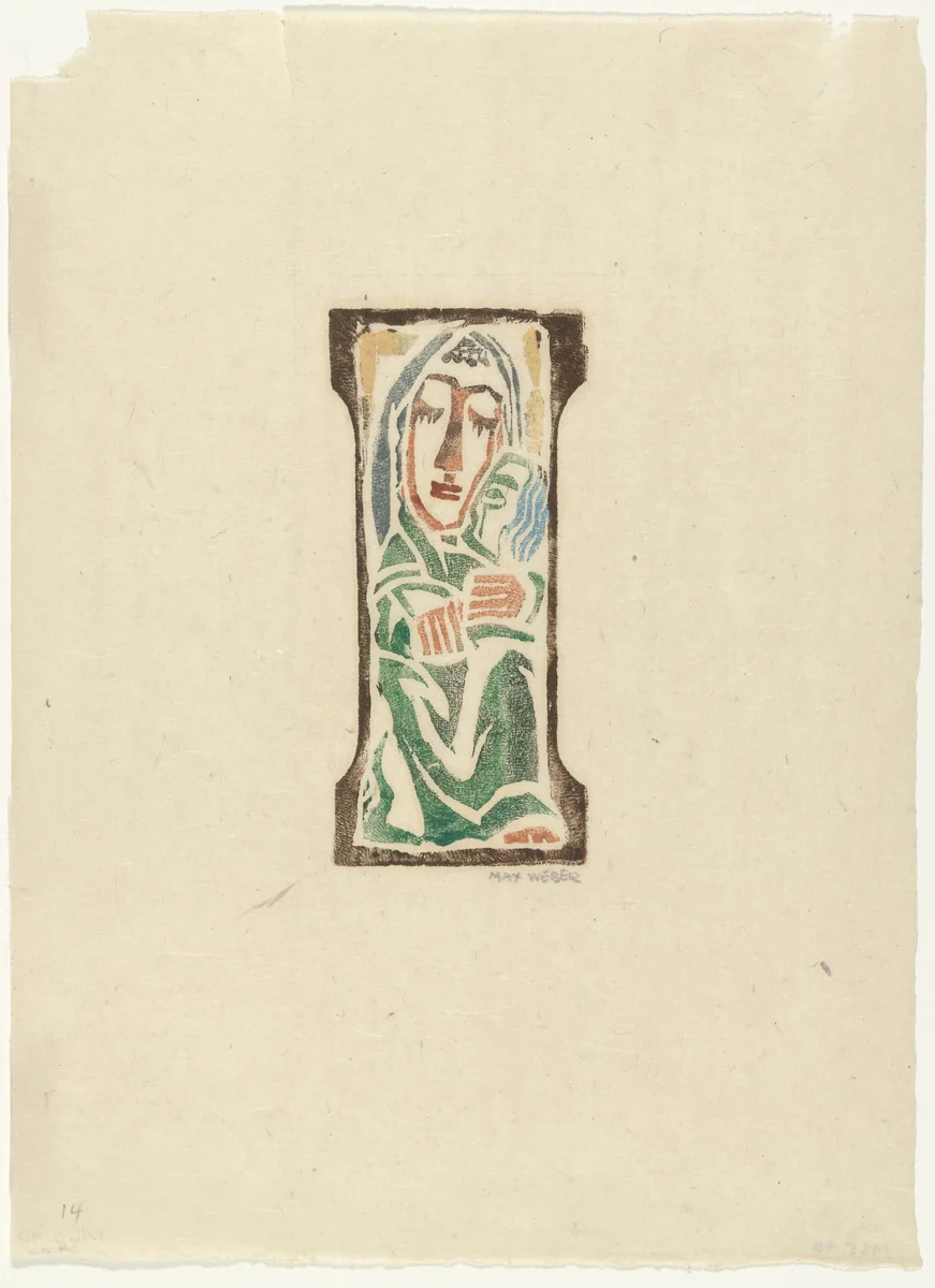 Mother and Child by Max Weber, print, 1919