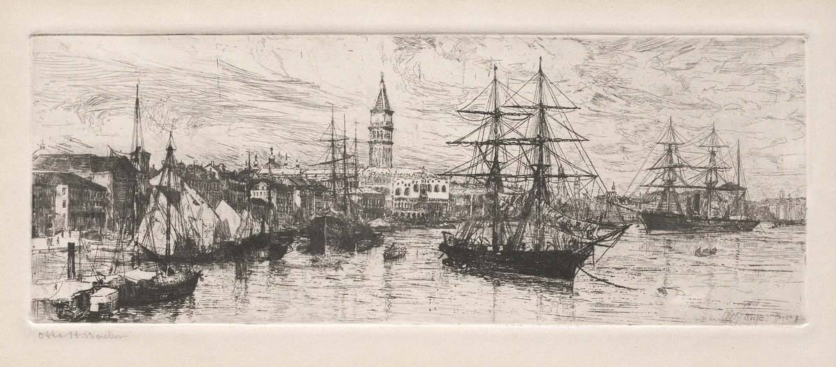 Shipping and the Ducal Palace by Otto H. Bacher, print, 1888
