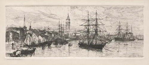 Shipping and the Ducal Palace by Otto H. Bacher, print, 1888