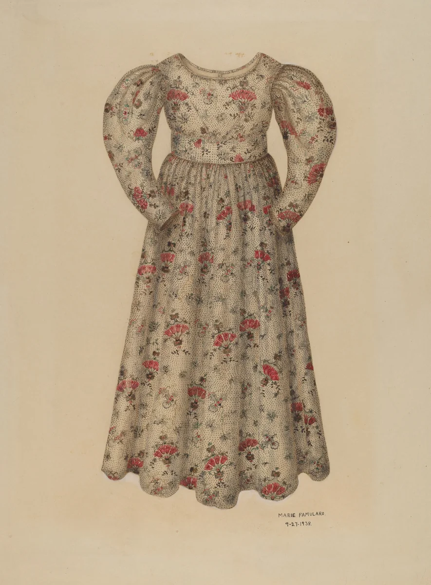 Girl's Chintz Dress by Marie Famularo, index of american design, 1938