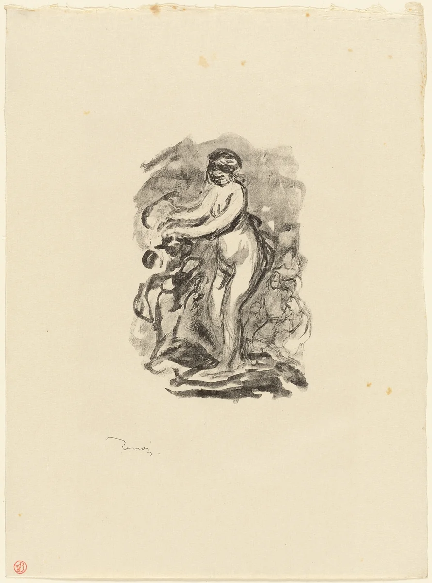 Woman with Grapevine, 1st variant by Pierre-Auguste Renoir, print, 1899-1909
