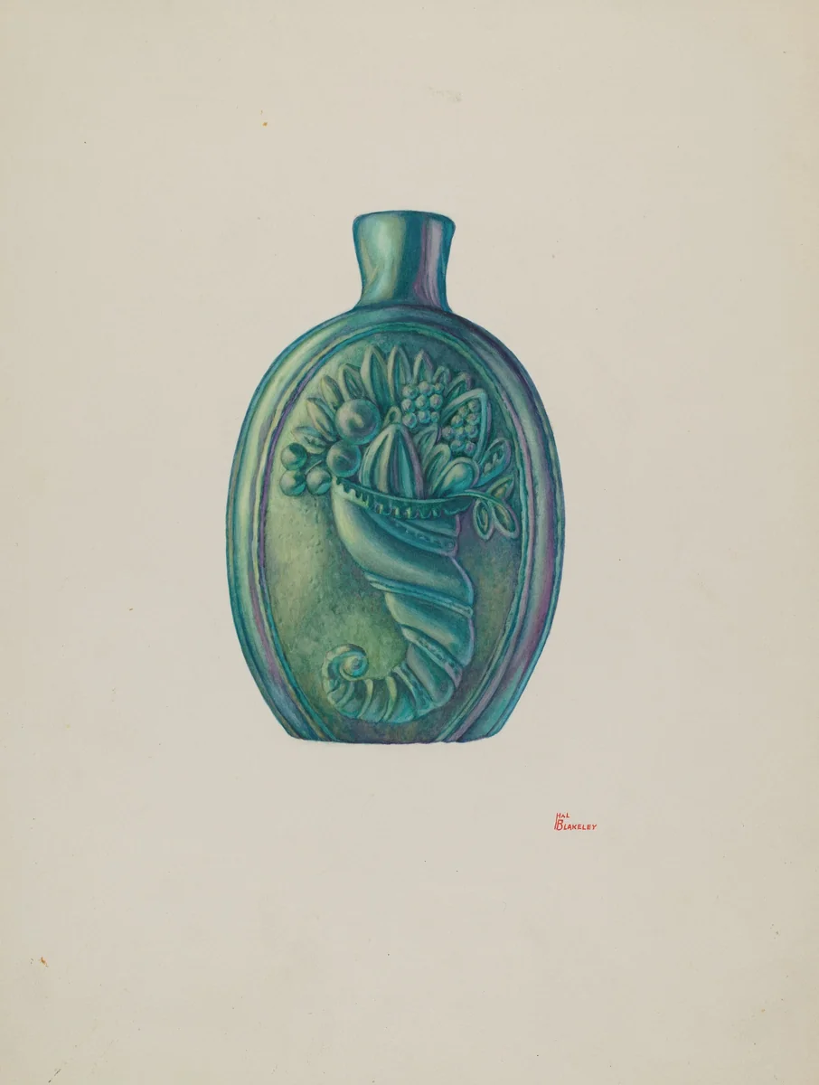 Flask by Hal Blakeley, index of american design, 1941