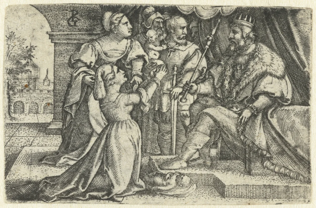 Oordeel van Salomo by Unknown, print, 1529-1533