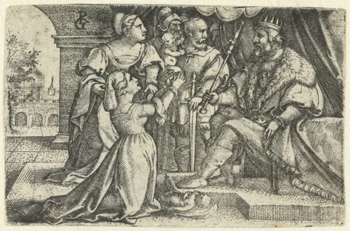 Oordeel van Salomo by Unknown, print, 1529-1533
