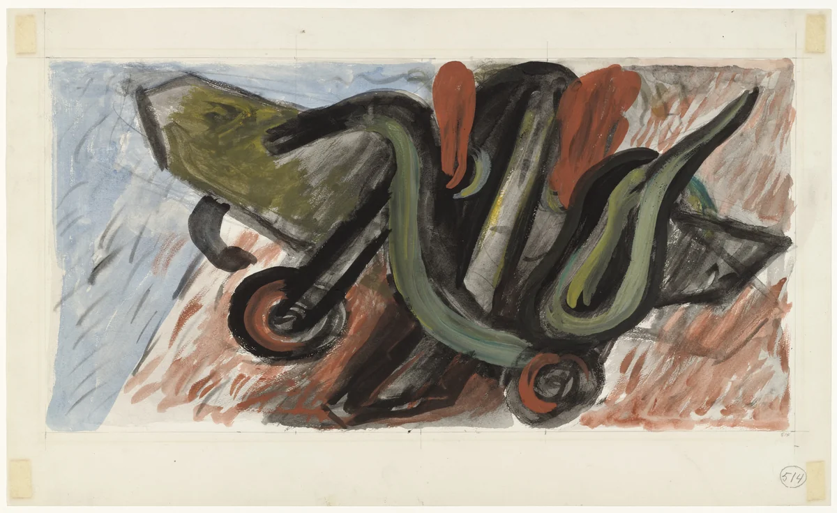 Study for Dive Bomber and Tank by José Clemente Orozco, drawing, 1940