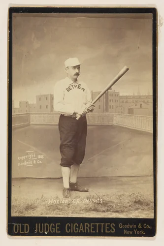 Hanton, Center Field, Detroit, from the series Old Judge Cigarettes by Goodwin & Company, photograph, 1887