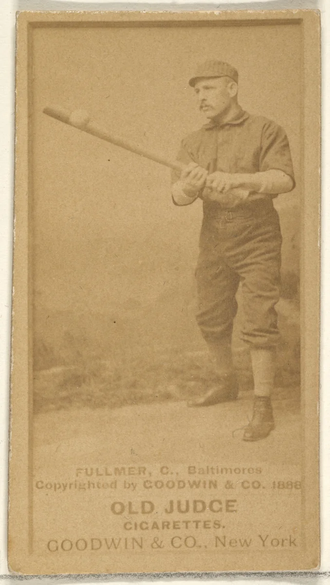 Fullmer, Catcher, Baltimore Orioles, from the Old Judge series (N172) for Old Judge Cigarettes by Goodwin & Company, photograph, 1888
