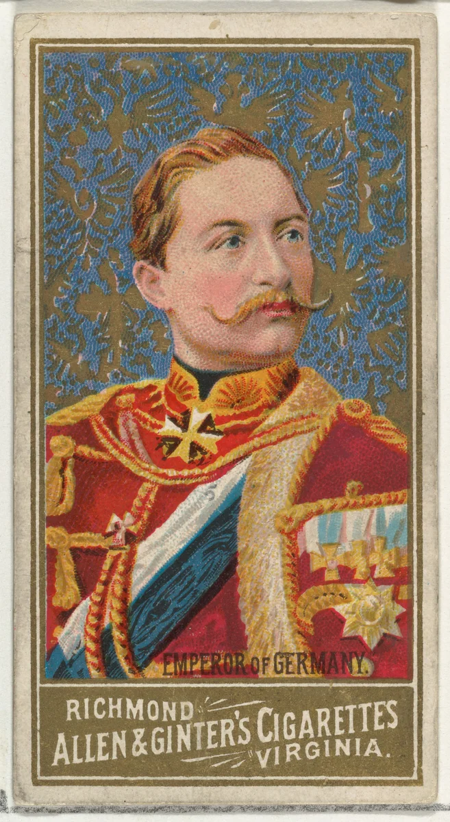Emperor of Germany, from World's Sovereigns series (N34) for Allen & Ginter Cigarettes by Allen & Ginter, print, 1889