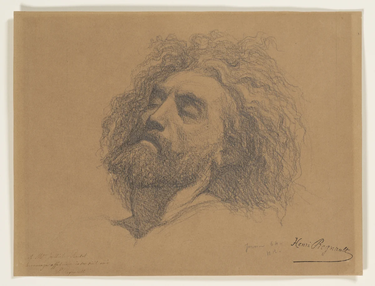 Head Study for "The Entombment of Christ" by Henri Regnault, drawing, 1864