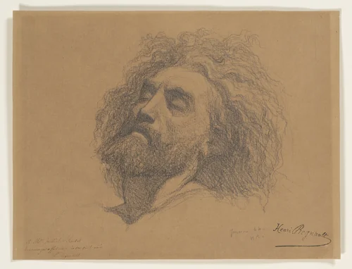 Head Study for "The Entombment of Christ" by Henri Regnault, drawing, 1864