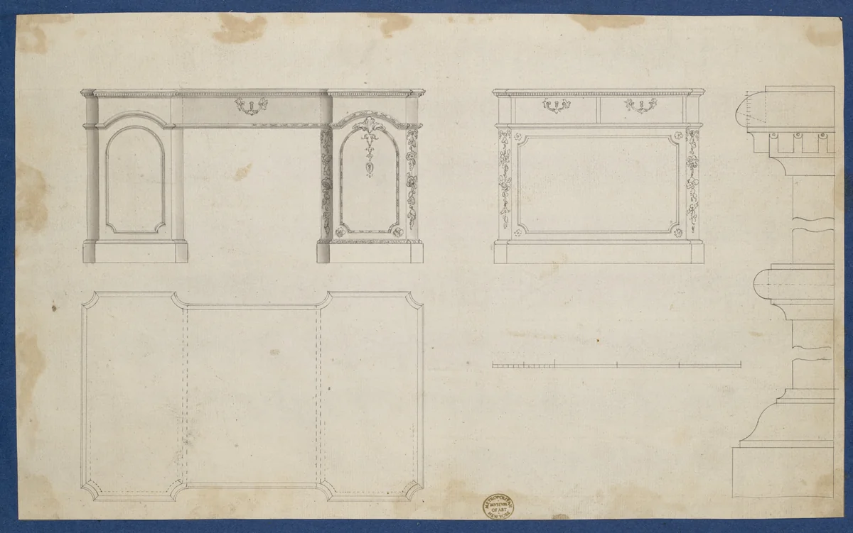 Library Tables, from Chippendale Drawings, Vol. II by Thomas Chippendale, drawing, 1759