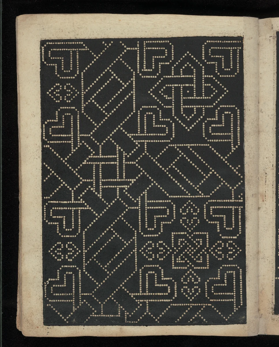 Libbretto nouellamete composto per maestro Domenico da Sera...lauorare di ogni sorte di punti, page 18 (verso) by Domenico da Sera, book, 1532