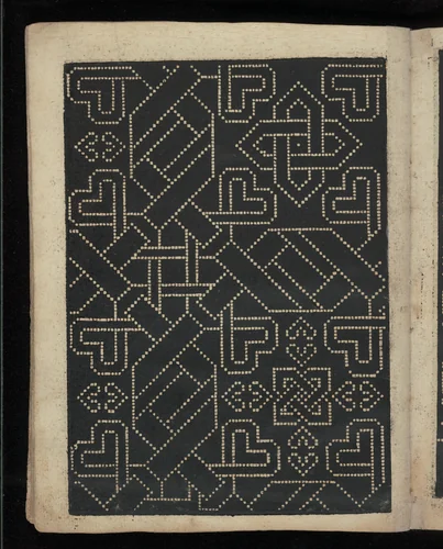 Libbretto nouellamete composto per maestro Domenico da Sera...lauorare di ogni sorte di punti, page 18 (verso) by Domenico da Sera, book, 1532