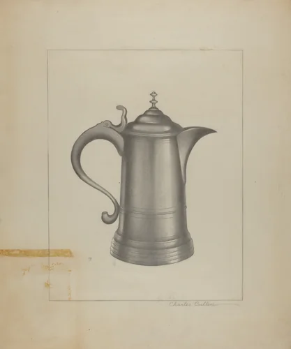Pewter Flagon by Charles Cullen, index of american design, 1935-1942