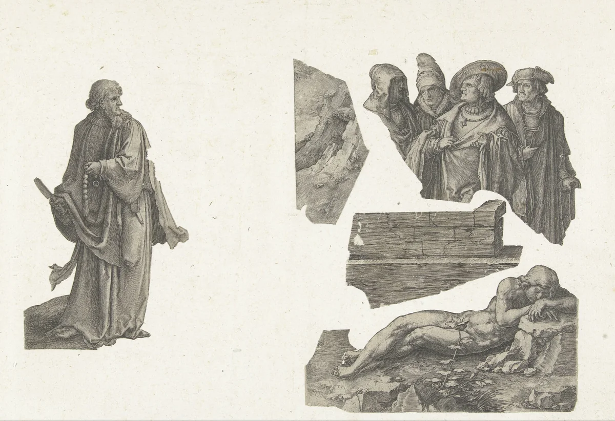De apostel Bartholomeus by Lucas van Leyden, print, 1505-1515