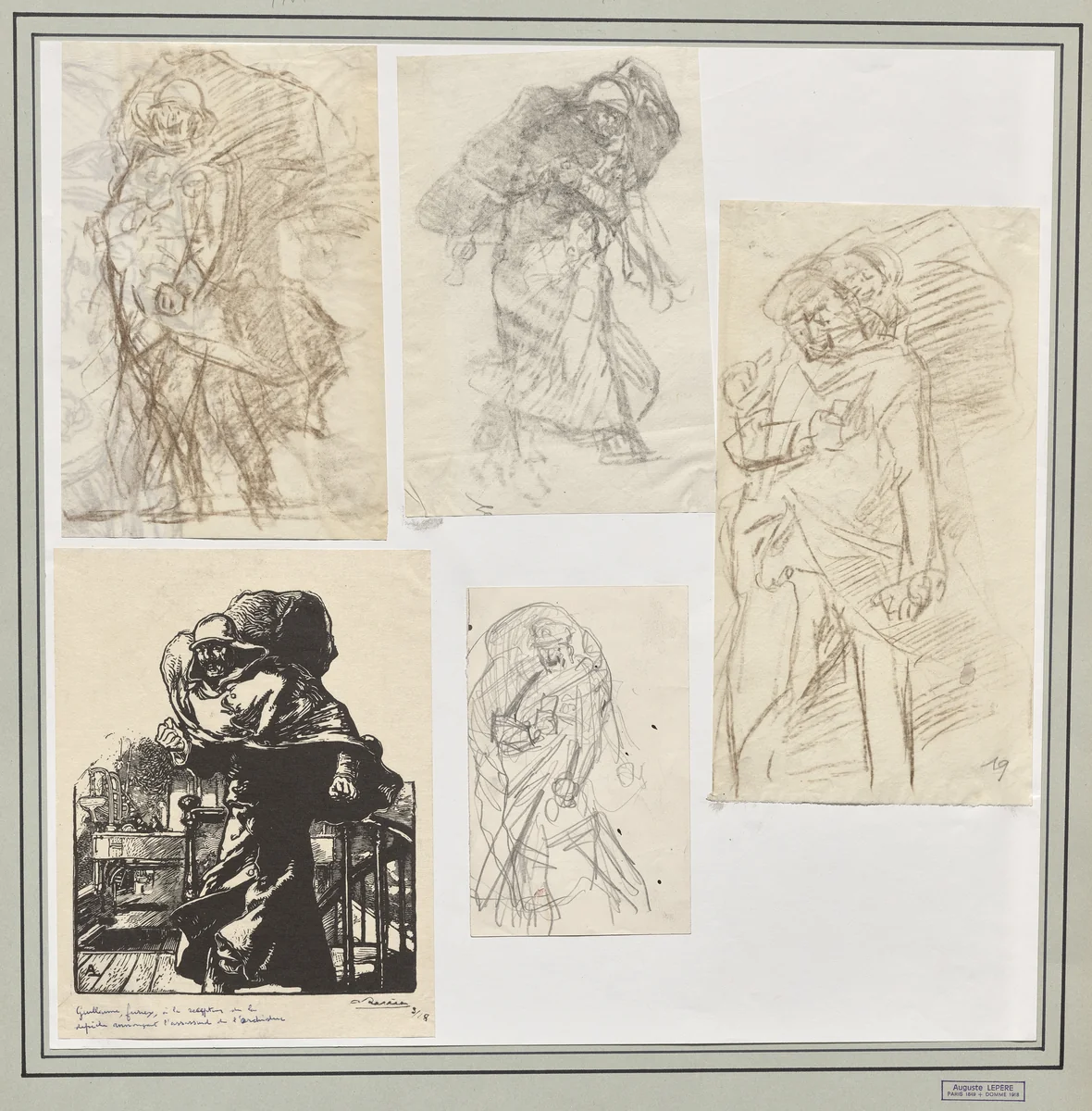 L'Empereur Guillaume, furierx... by Auguste Louis Lepère, drawing, 1914