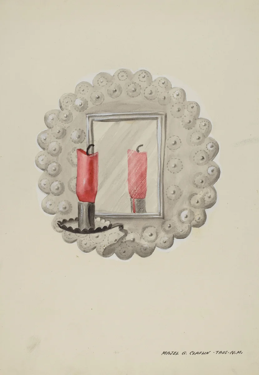 Tin-Mirror Candle Sconce by Majel G. Claflin, index of american design, 1937