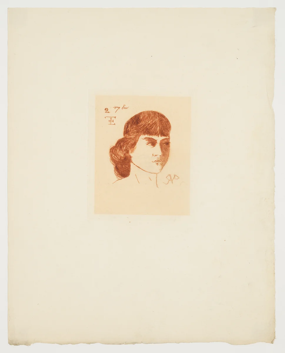 Head of a Woman by Paul Gachet, print, 1859-1889