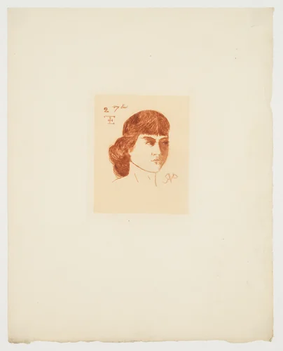 Head of a Woman by Paul Gachet, print, 1859-1889