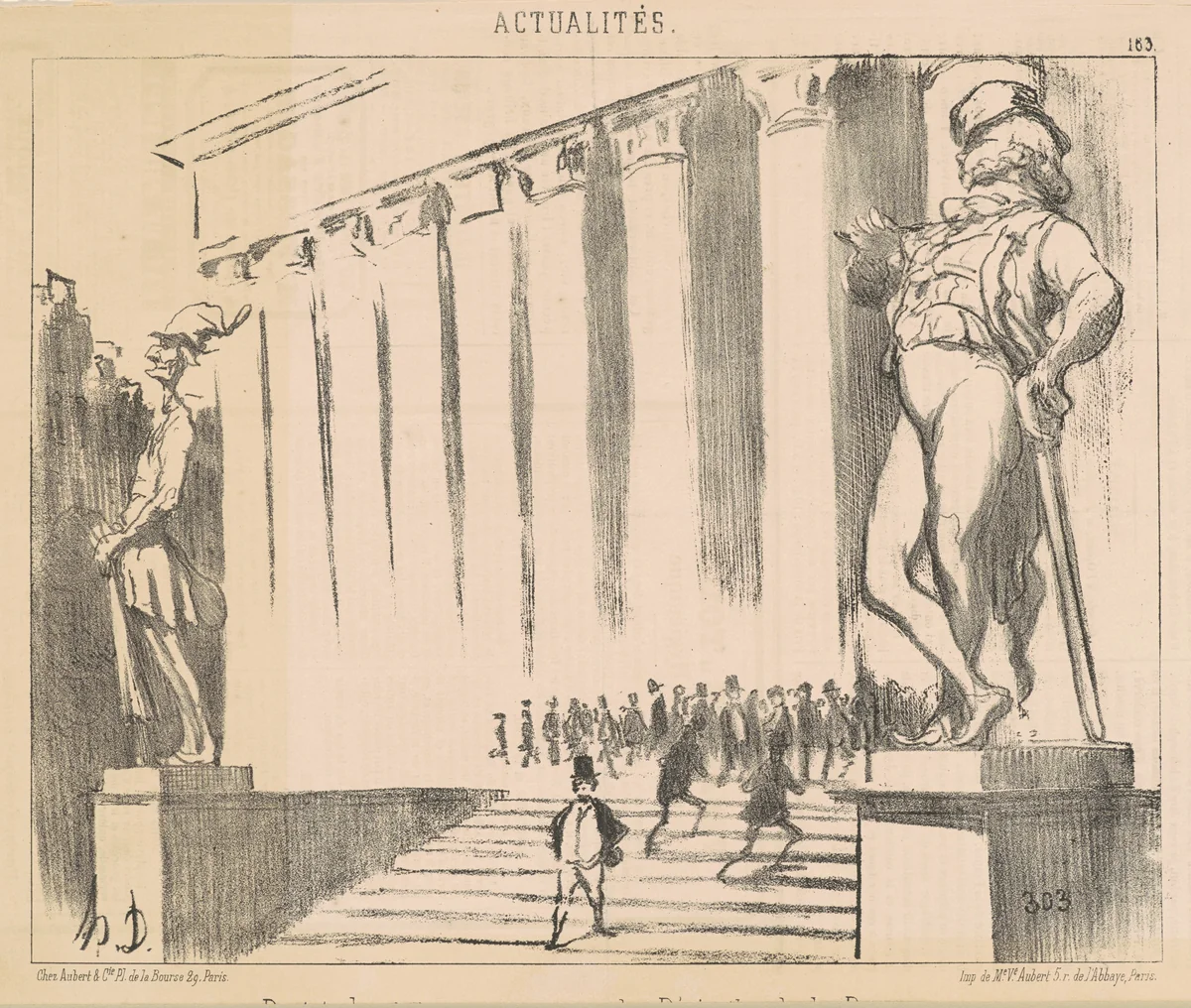 Projet de statutes pour orner ... la Bourse by Honoré Daumier, print, 1851