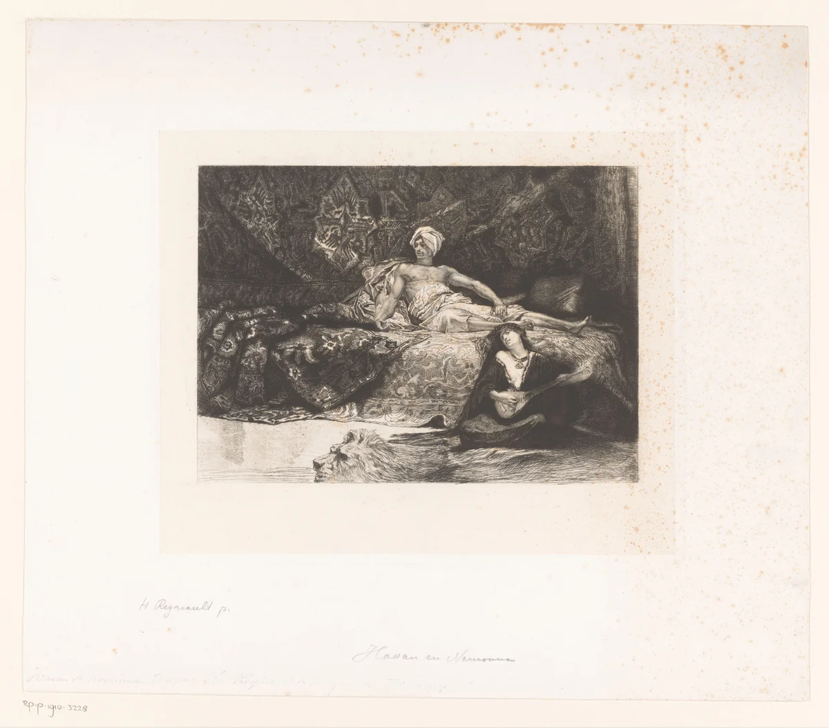 Interieur van een harem by Léopold Flameng, print, 1872