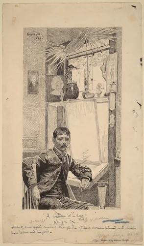 A Corner Window, Will Low by Kenyon Cox, drawing, 1884