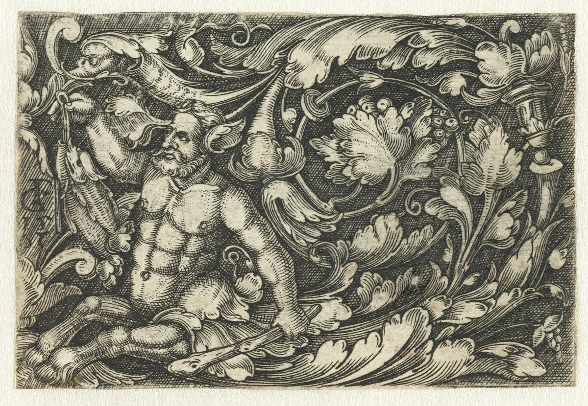 Ornament met centaur by Unknown, print, 1537