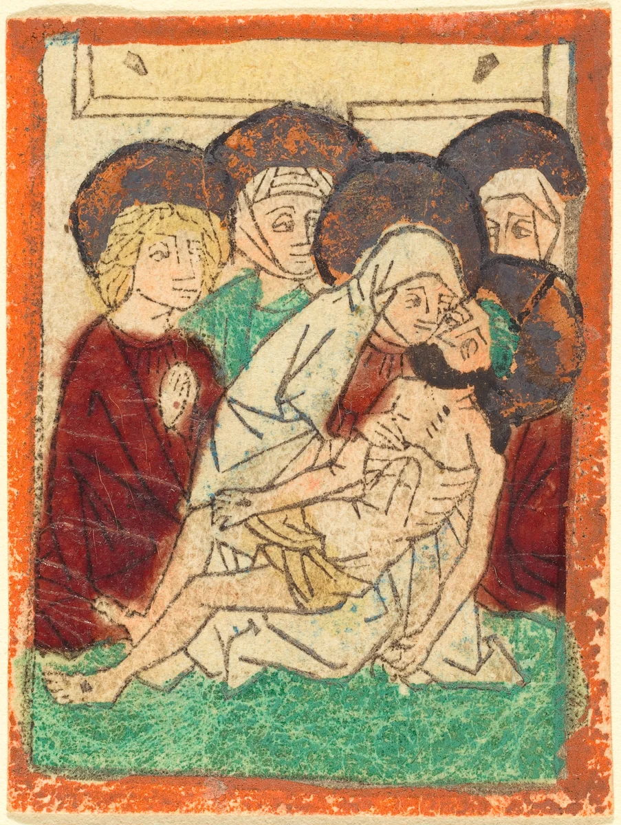 The Lamentation by German 15th Century, print, 1470-1480