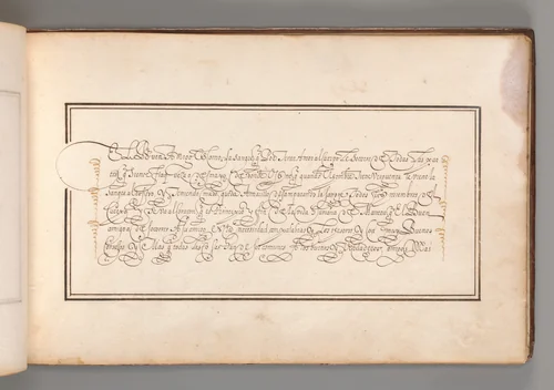 Calligraphic Exercise in Spanish by anonymous, book, 1600-1625