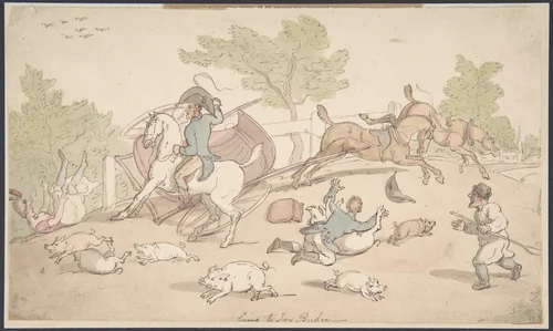 Going to Ivy Bridge by Thomas Rowlandson, drawing, 1780-1827