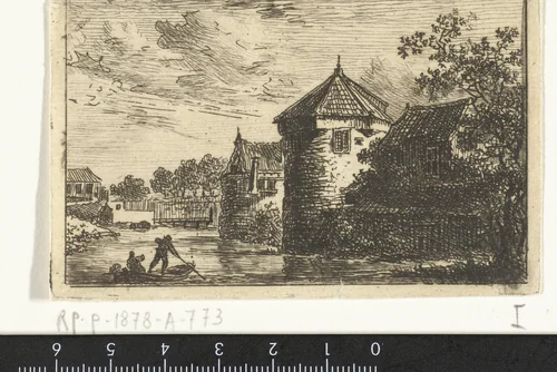 Gezicht over de stadsbuitengracht op de stadswal van Utrecht by Jurriaan Cootwijck, print, 1724-1798