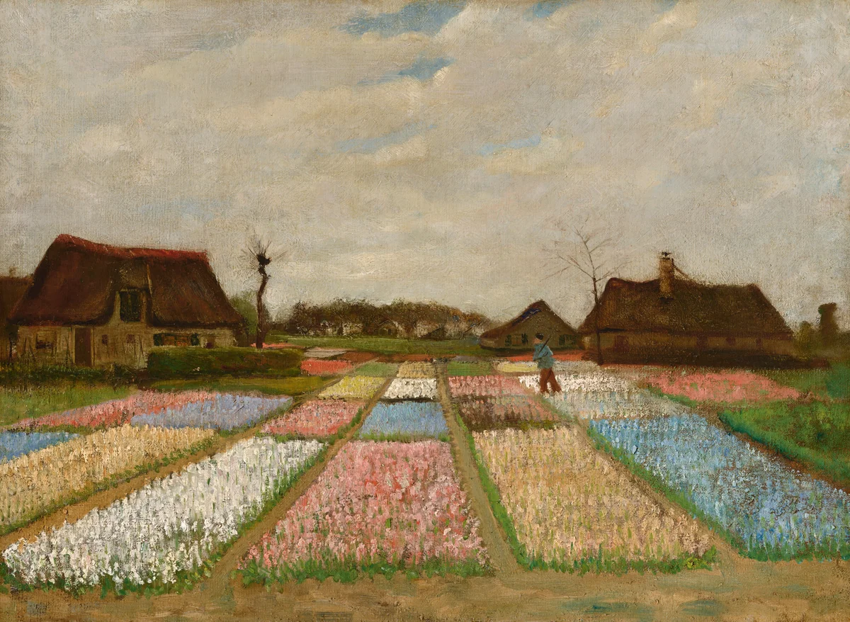 Flower Beds in Holland by Vincent van Gogh, painting, 1883