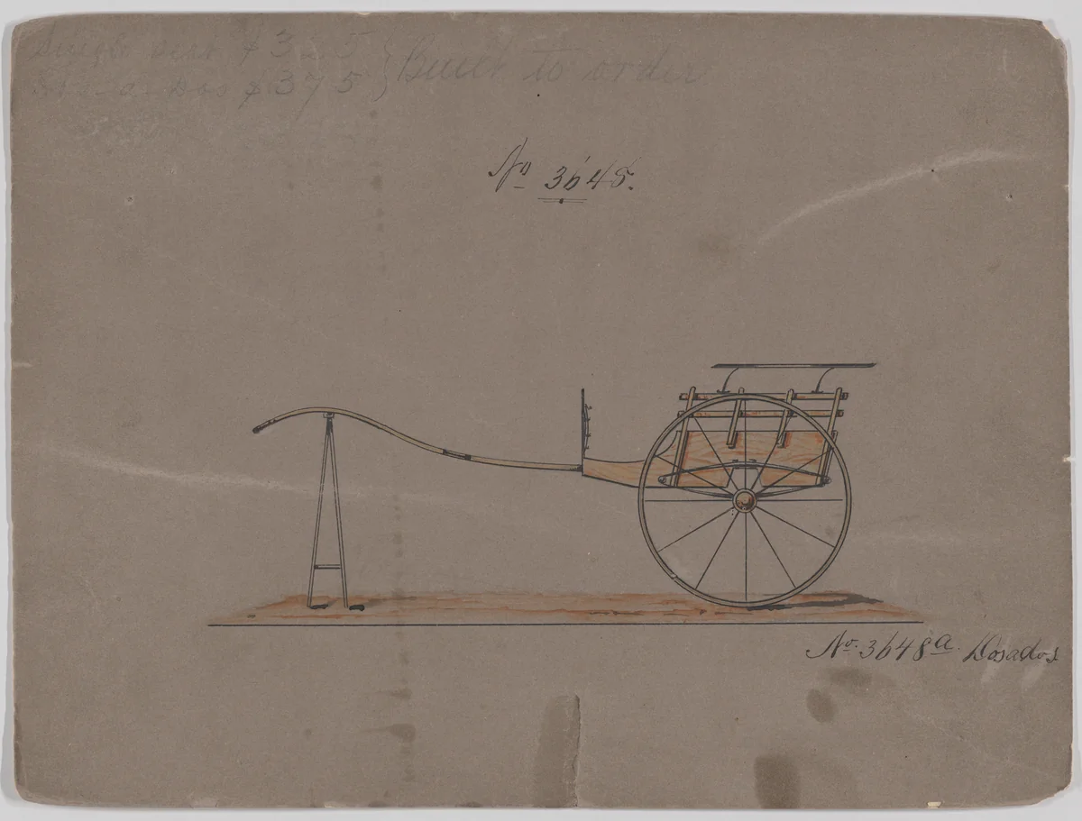 Village Cart # 3648 by Brewster & Co., drawing, 1880
